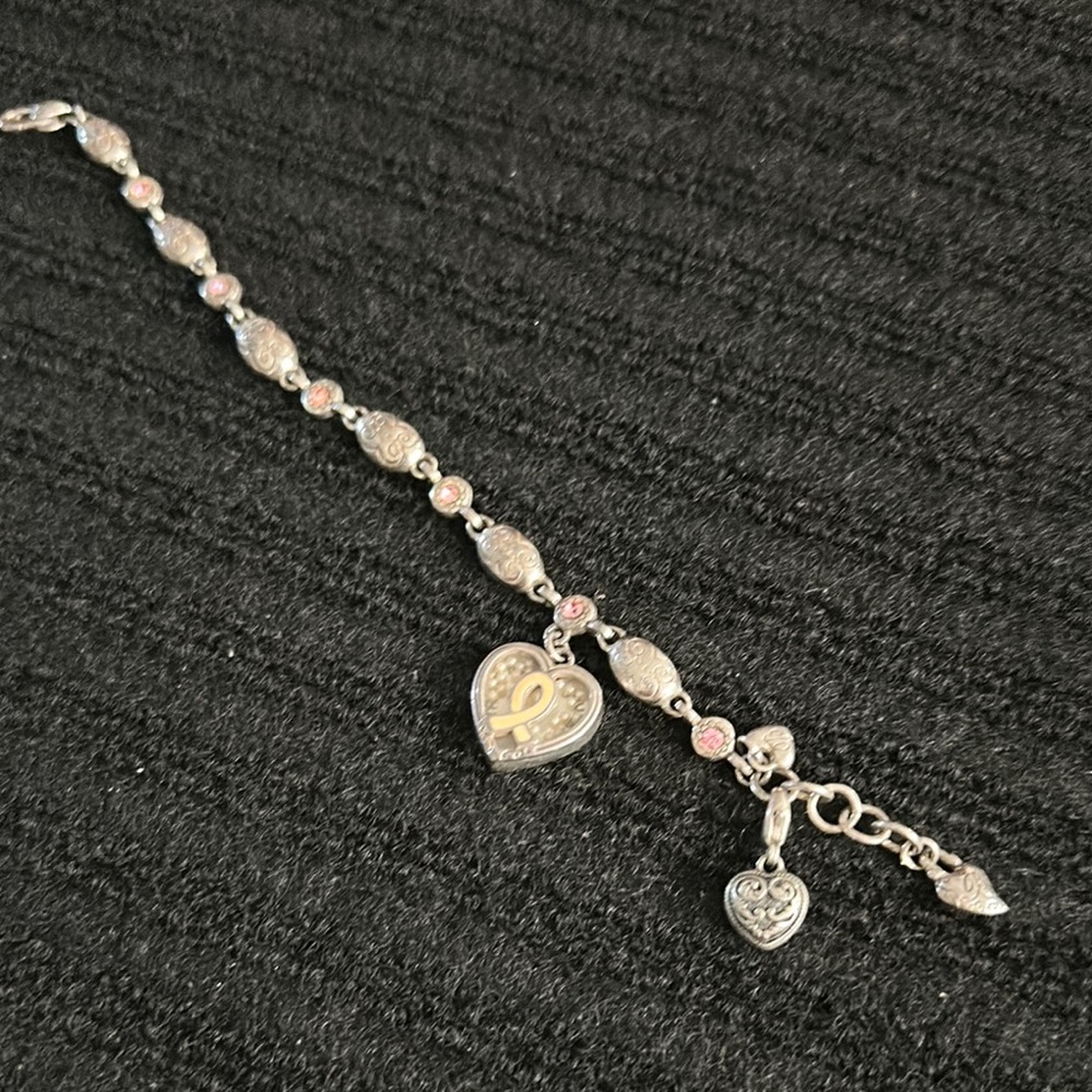 Brighton Silver and Power of Pink Charm Bracelet
